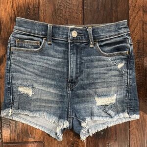 Abercrombie & Fitch Blue Distressed Jean Shorts